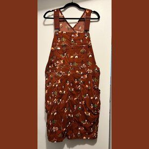 Women's Heirloom Gardening Short Overalls w/ Gnomes & Mushrooms